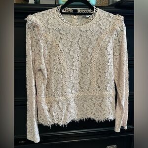 Express Pink Lace Top Size Medium